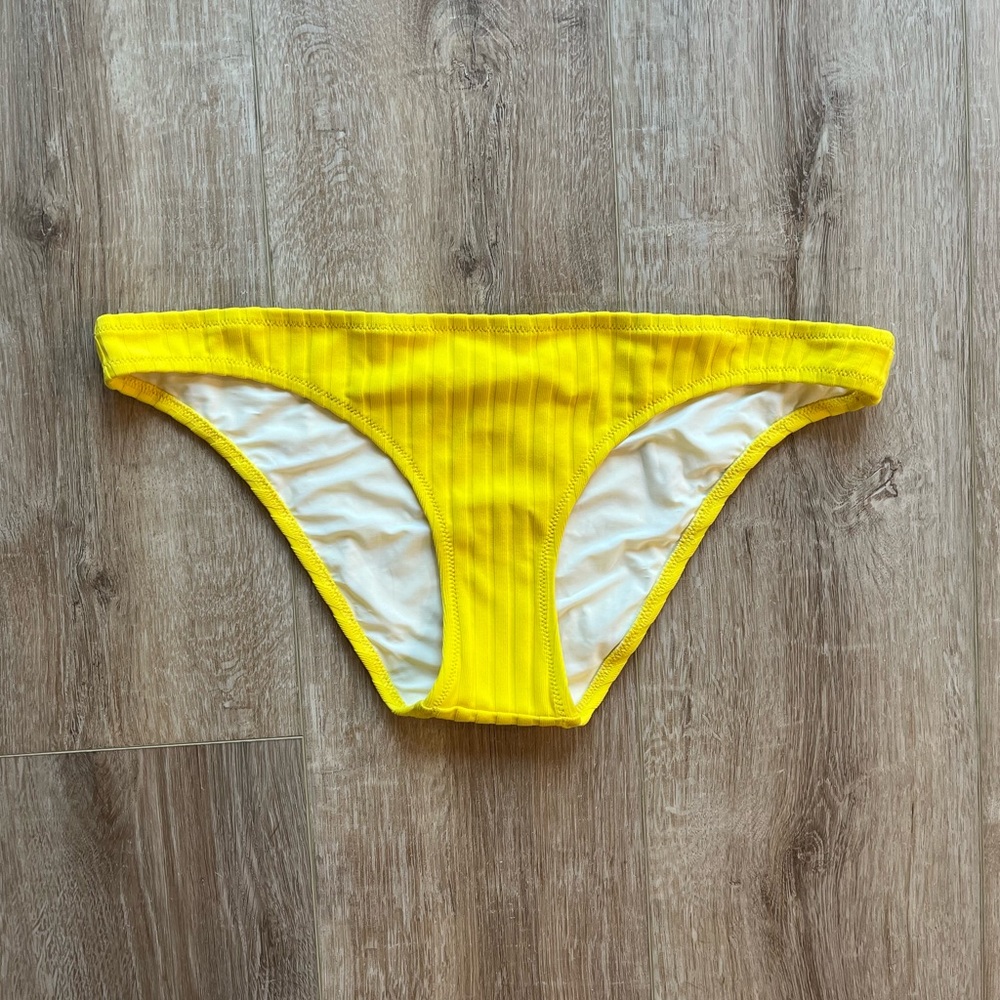 SALE Solid & Striped Yellow Swimsuit Bottoms | L